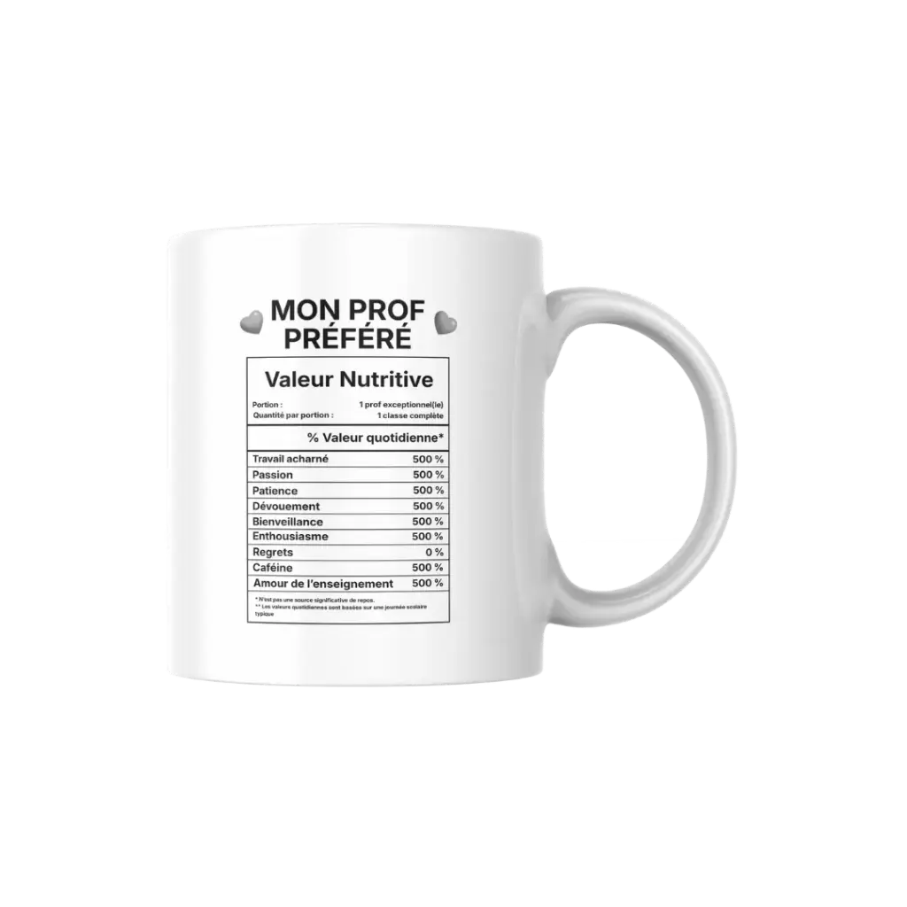 White Mug 8.8 X 8.7 "(Mon Prof Préféré)"