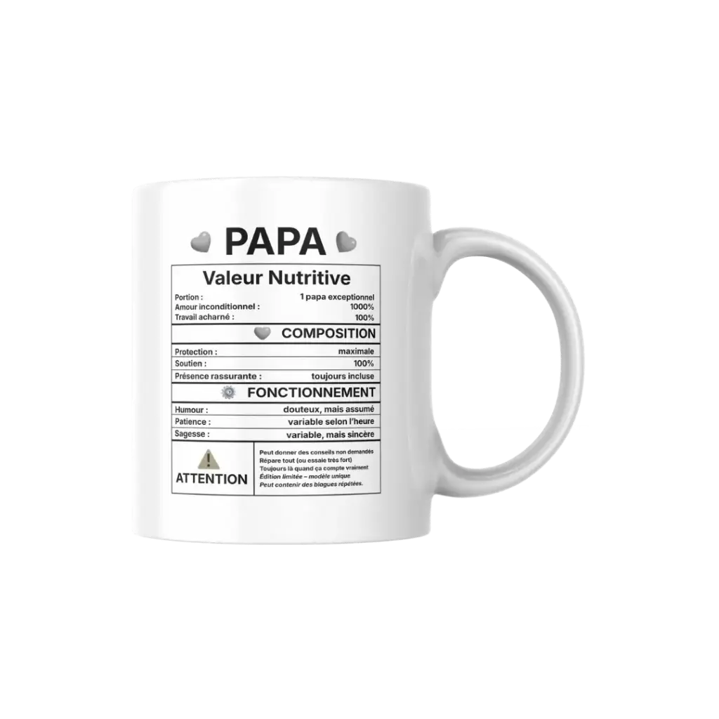 Mug blanc 8,8 x 8,7 « Papa »