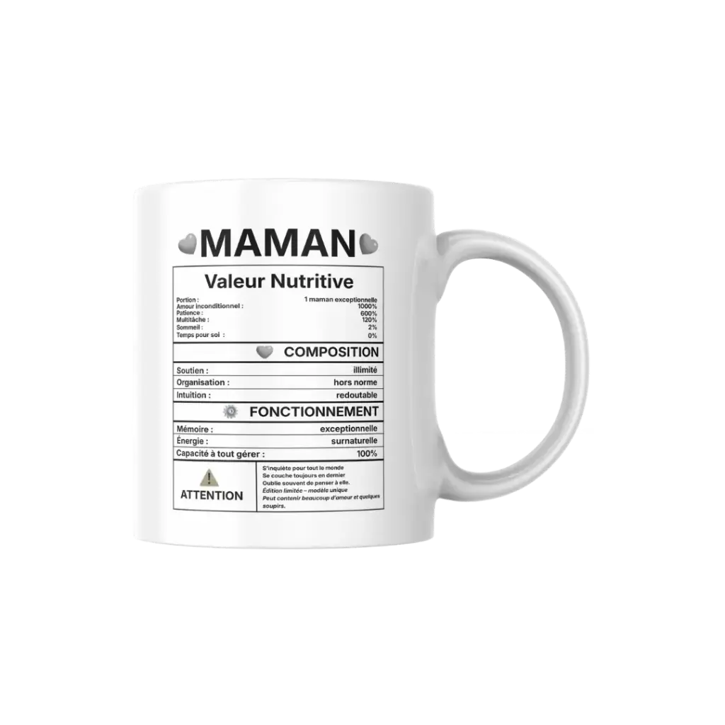 White Mug 8.8 X 8.7 "Maman" 