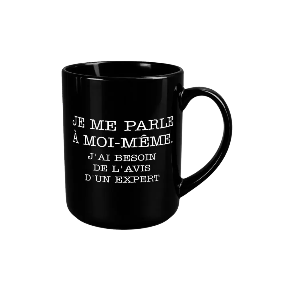 Mug Noir 8,2 X 12,3 "Je Me Parle A Moi-même"