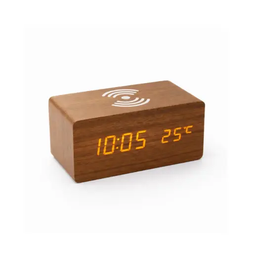 [8900157401] Digital Alarm Clock with Wireless Charger & Temperature Display