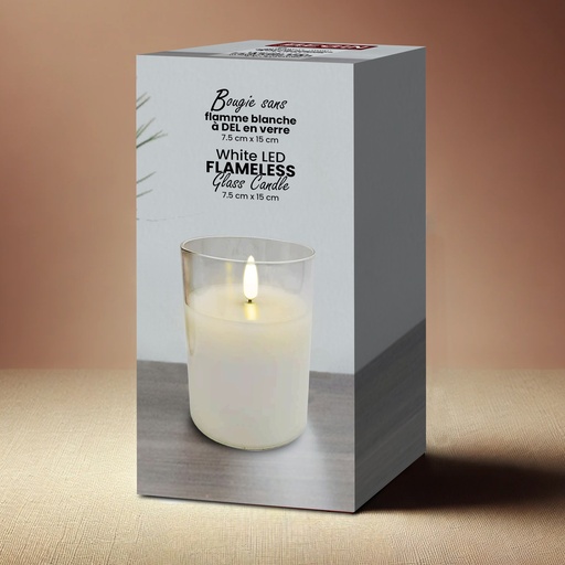 [71087515] Bougie sans flamme en verre transparent