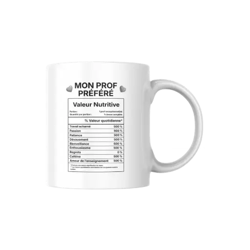 [3911950811] White Mug 8.8 X 8.7 "(Mon Prof Préféré)"