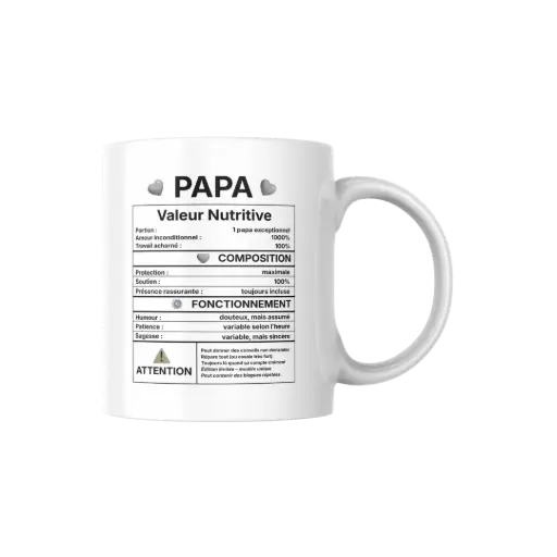 [3911950812] White Mug 8.8 x 8.7 Design "PAPA"