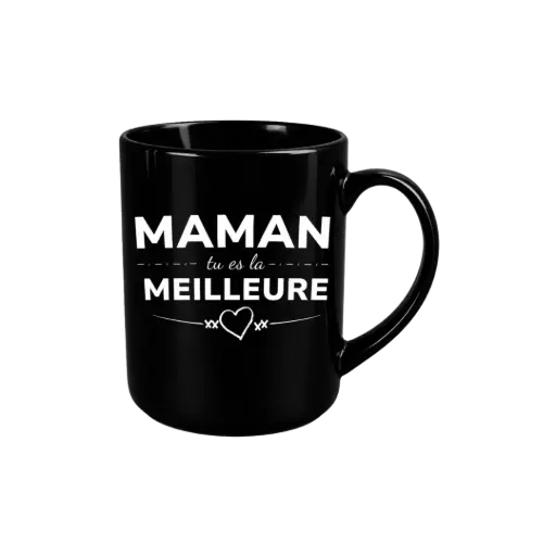 [3911821212] Mug Noir 8,2 X 12,3 "Maman Tu Es La Meilleure"