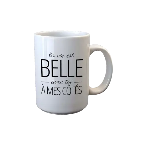 [3911128211] Mug Blanc 8,2 X 12,3 "La Vie Est Belle"