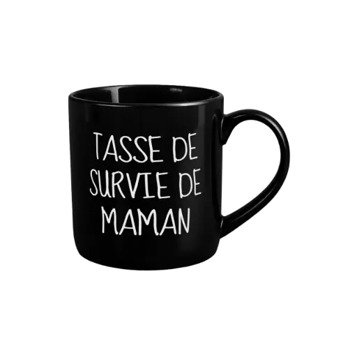 [3911889211] Black Mug 8.8 X 9.2 "Tasse De Survie De Maman"