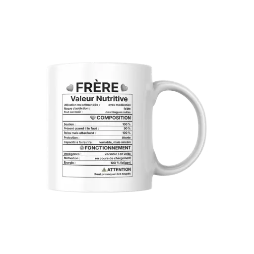 [3911950816] Mug blanc 8,8 x 8,7 « Frère »